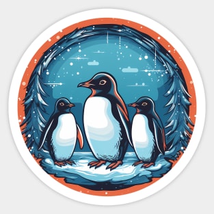 Penguin in Ornmament, Love Penguins Sticker